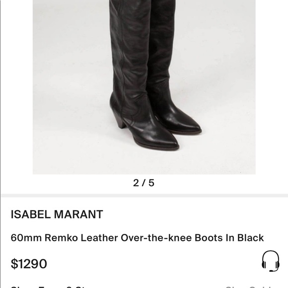 Over the knee Isabel Marant Black Leather Boots size 40 - Picture 1 of 8